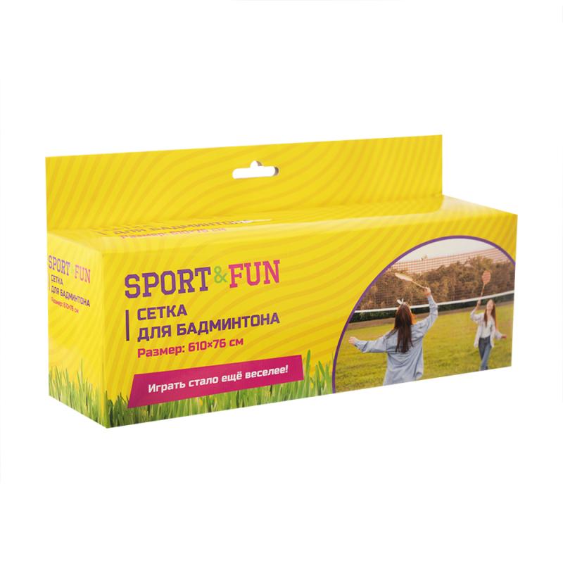 Сетка для бадминтона, Sport&Fun, 610х76 см, в ассортименте