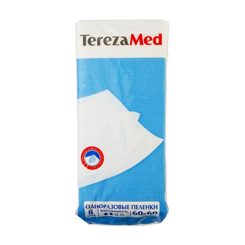 Одноразовые пелёнки, TerezaMed, 60х60 см, 8 шт.