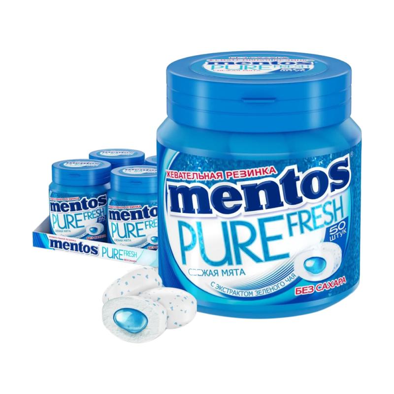 Жевательная резинка "Свежая мята", Mentos Pure Fresh, 100 г