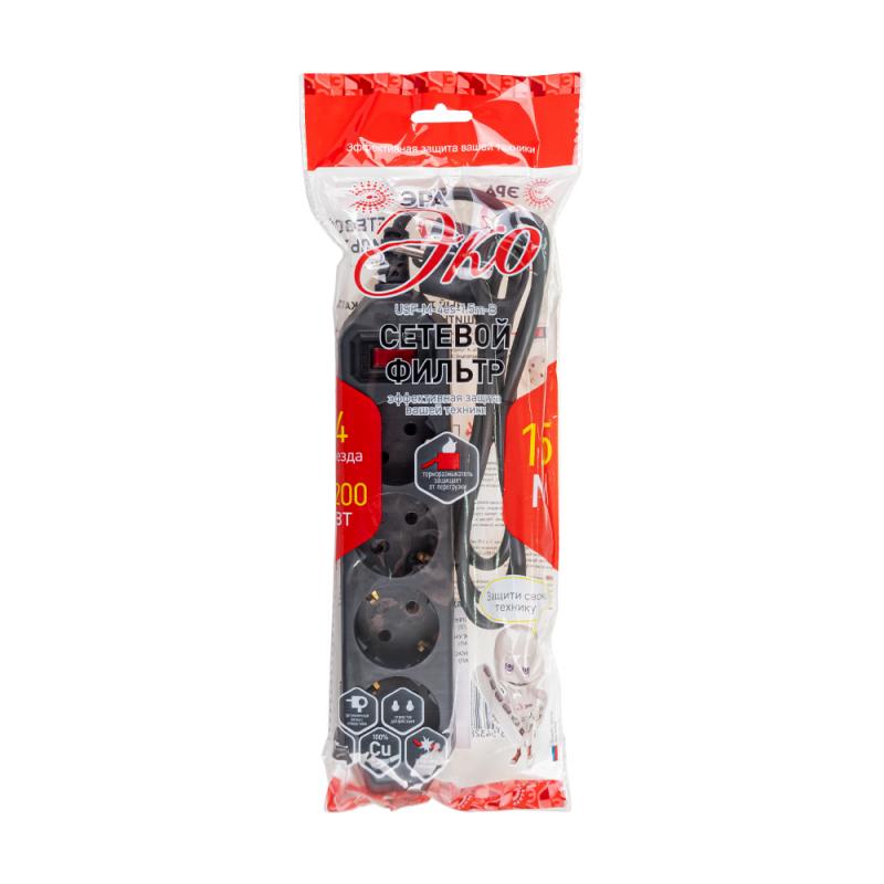 Сетевой фильтр "Эко", Эра, 4 гнезда, 1,5 м