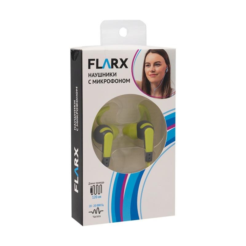 Наушники с микрофоном, Flarx, 120 см, в ассортименте