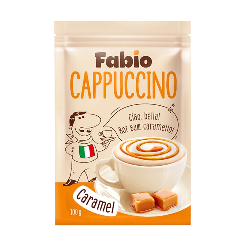 Напиток кофейный, Fabio Cappuccino Caramel, растворимый, 100 г