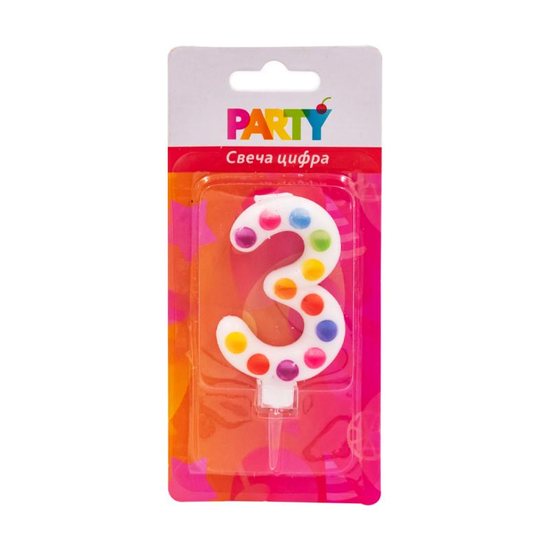 Свеча "Цифра", Party, в ассортименте