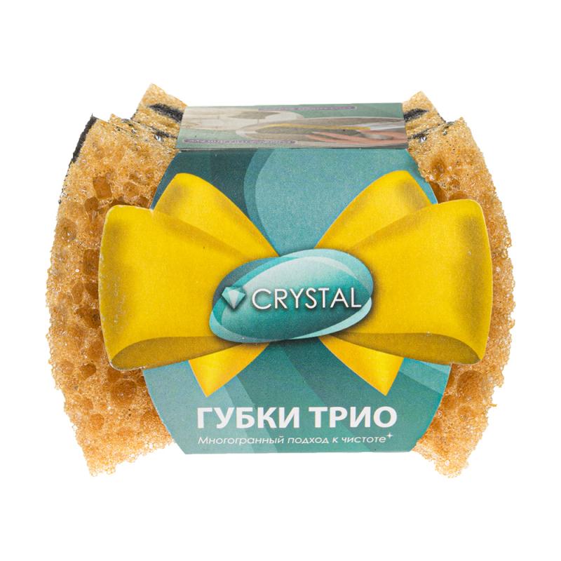 Губки для мытья посуды, CRYSTAL, 3 шт.