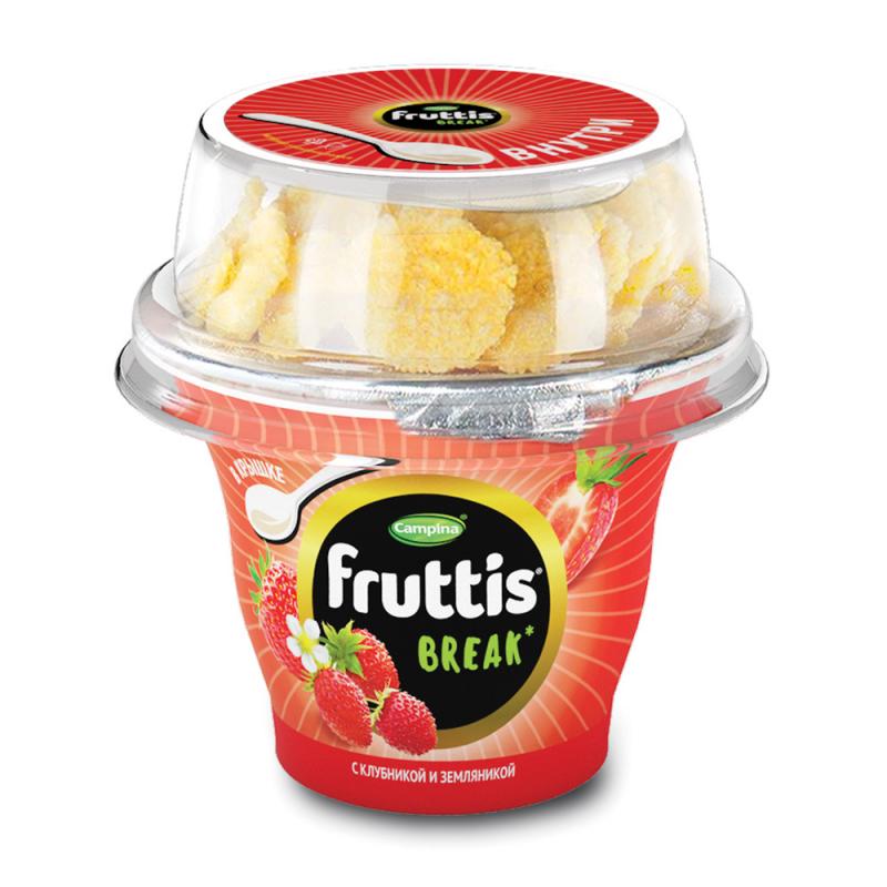 Йогуртный продукт "Fruttis Break", Ehrmann, клубника/земляника, 2,5%, 175 г