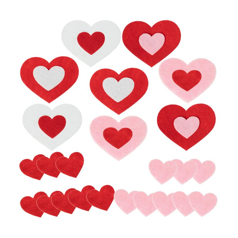 Набор фетровых наклеек "Сердца", With Love, 28 шт., в ассортименте