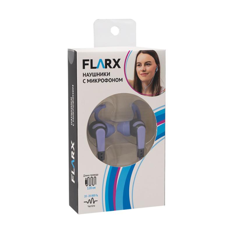Наушники с микрофоном, Flarx, 120 см, в ассортименте