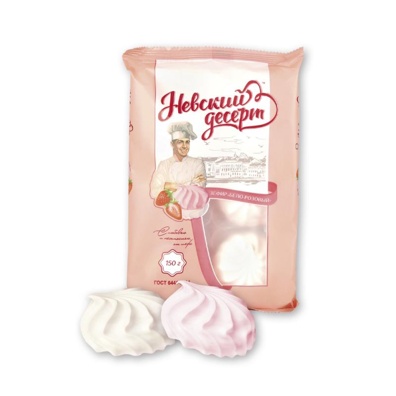 Зефир "Невский десерт" бело-розовый, 150 г