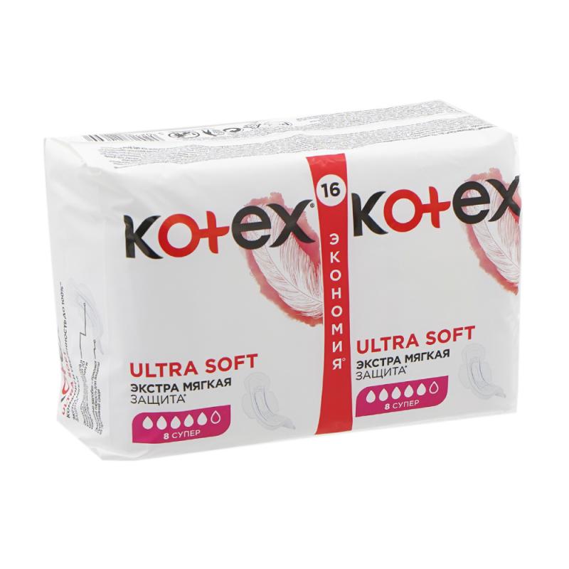 Прокладки, Kotex, Ultra Soft, 16 шт.