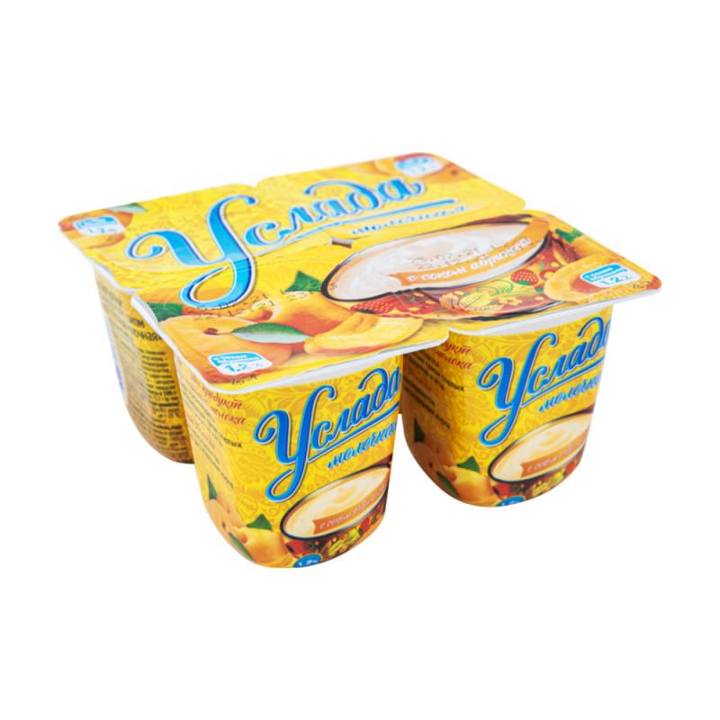 Йогуртный продукт, Услада, 1,2%, абрикос, 4х95 г