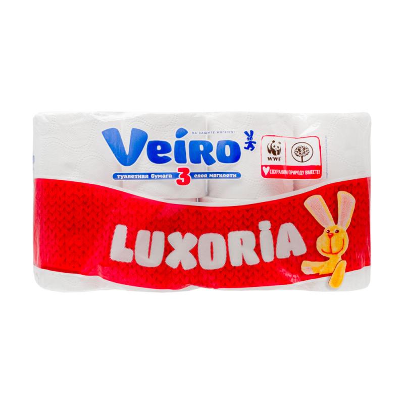 Туалетная бумага "Luxoria", Veiro, 3 слоя, 8 рулонов