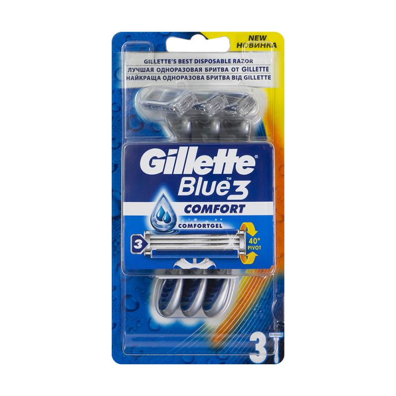Станки для бритья "Blue 3 Comfort", Gillette, 3 шт.