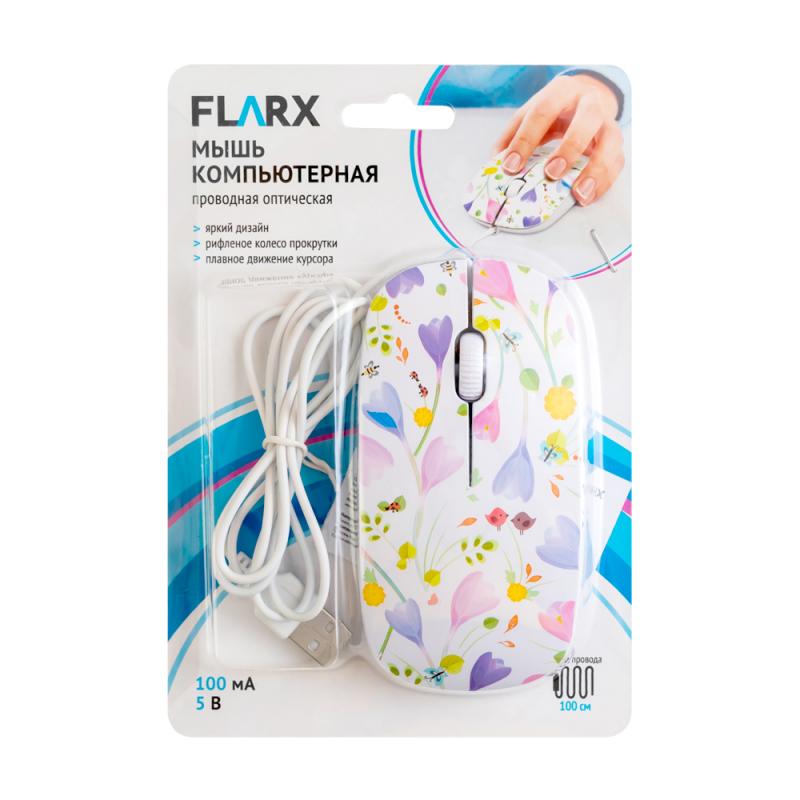 Мышь компьютерная проводная, Flarx, в ассортименте