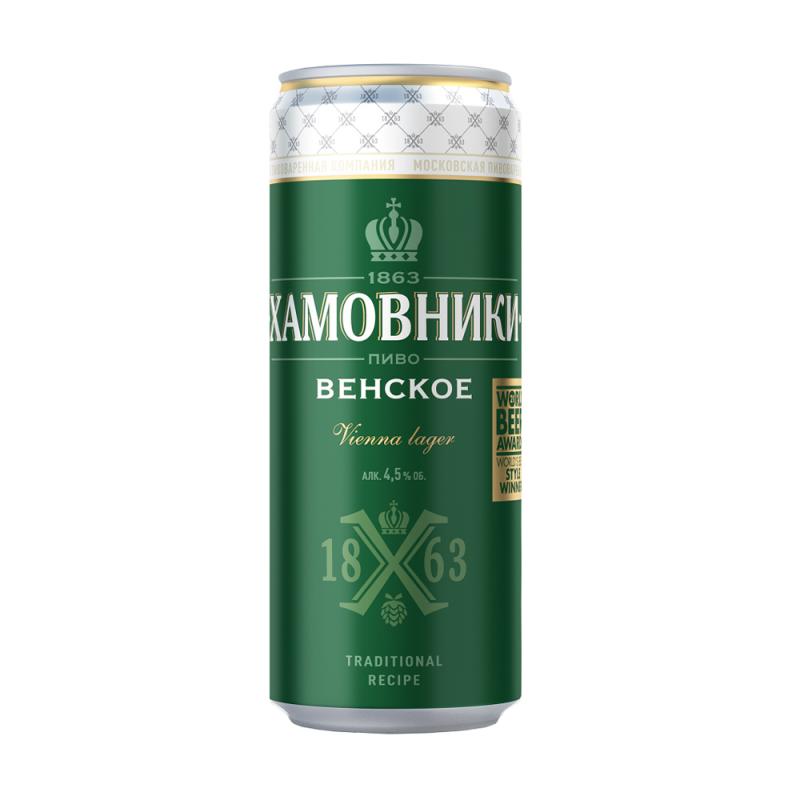 Светлое пиво "Венское", Хамовники, 4,5%, 0,33 л