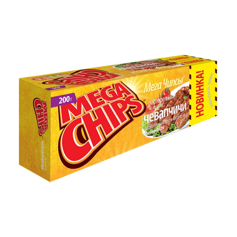 Мегачипсы картофельные, Megachips, 200 г, в ассортименте