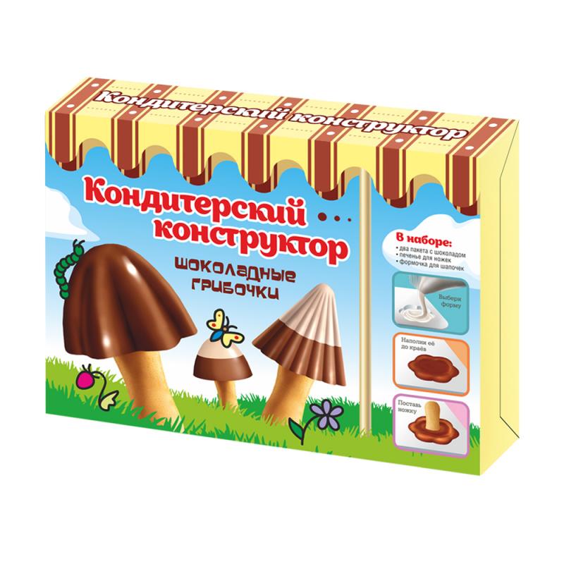 Кондитерский конструктор "Шоколадные грибочки", 45 г