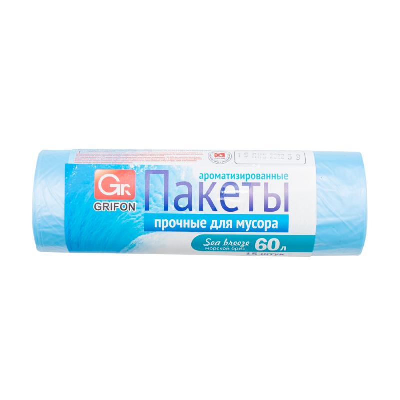 Пакеты для мусора, Grifon, ароматизированные, 60 л, 15 шт., в ассортименте