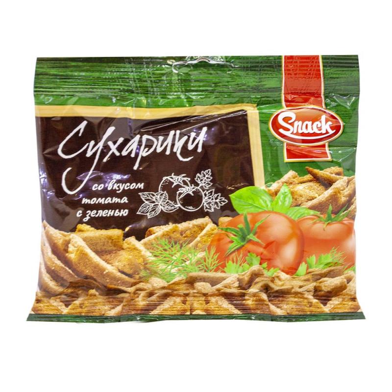 Сухарики, Snack, со вкусом томата с зеленью, 50 г