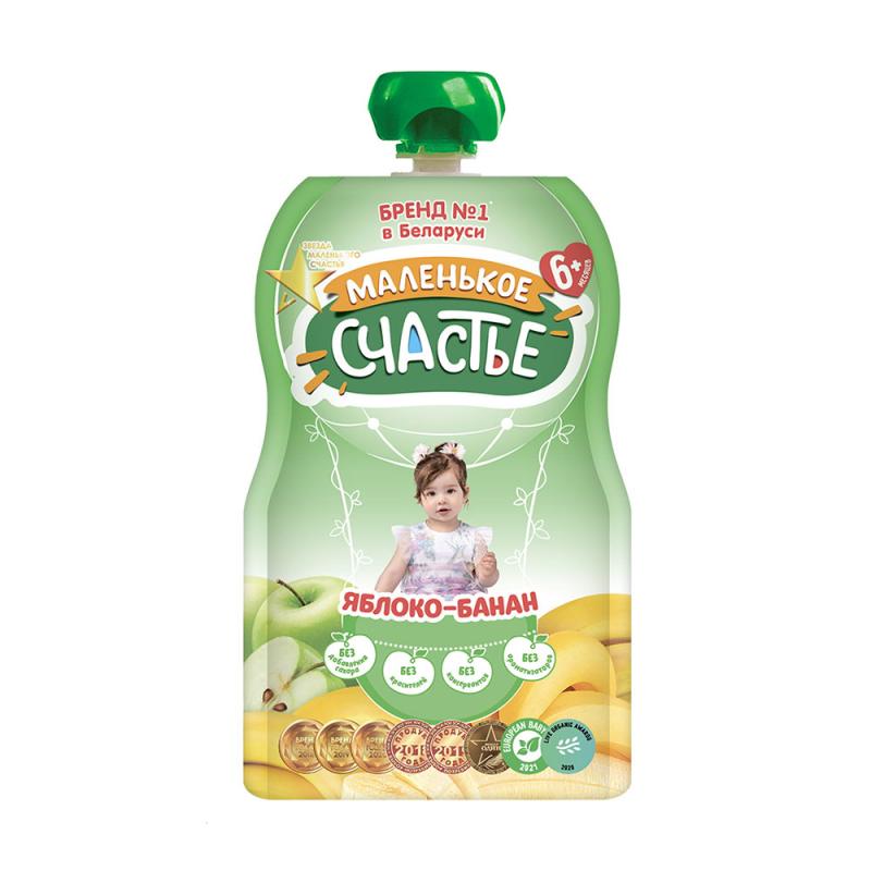 Пюре, Маленькое счастье, яблоко/банан, 90 г