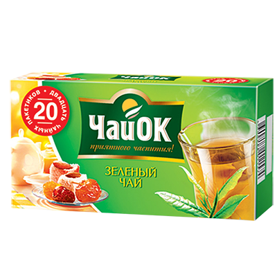 Зеленый чай "ЧайОк" мелколистовой байховый, 30 г, 20 пакетиков