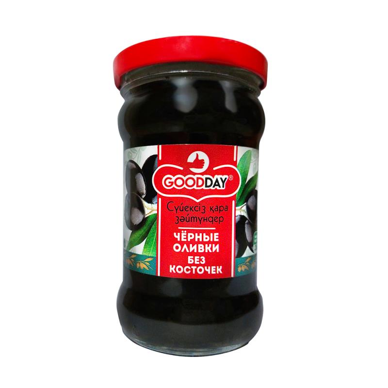 Чёрные оливки без косточек, GOODDAY, 280 г