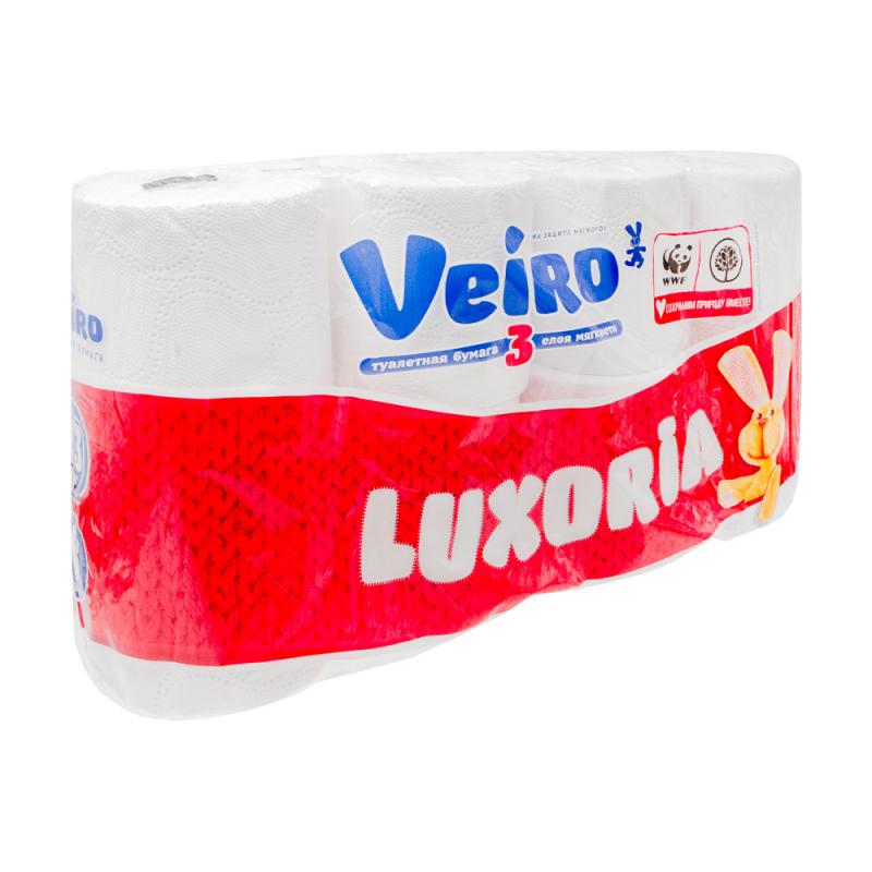 Туалетная бумага "Luxoria", Veiro, 3 слоя, 8 рулонов