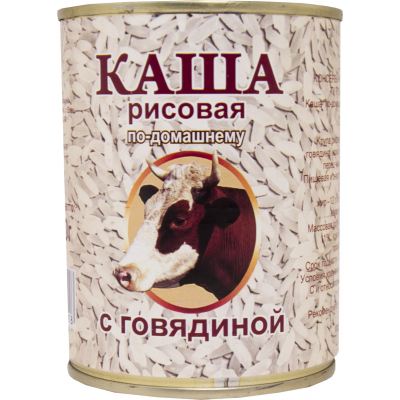 Каша рисовая с говядиной, 340 г