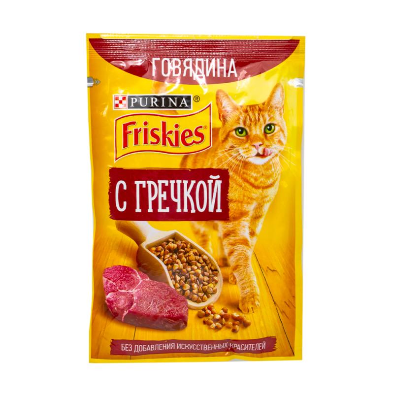 Корм для кошек, Friskies, говядина/гречка, 75 г
