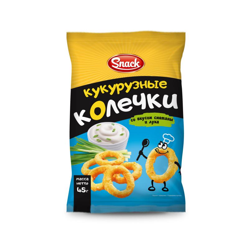 Кукурузные колечки, Snack, 45 г, в ассортименте