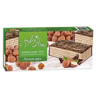 Шоколадно-вафельный торт  "Dolce Ame" с лесным орехом, 220 г