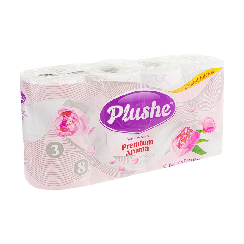 Туалетная бумага "Plushe Premium Aroma", 3 слоя, 8 рулонов, в ...