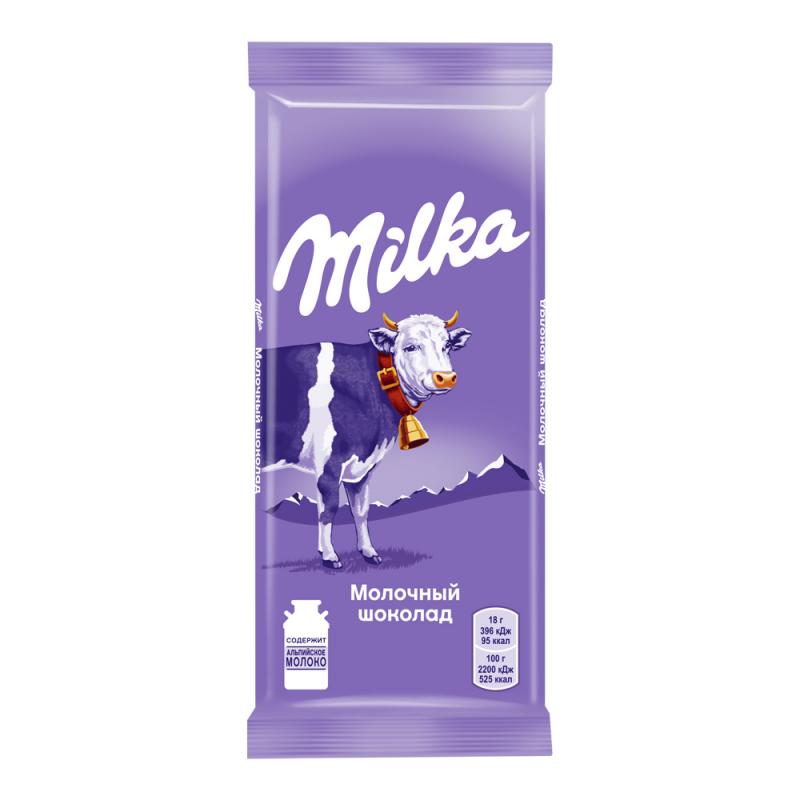 Шоколад молочный, МИЛКА, 90 г, в ассортименте
