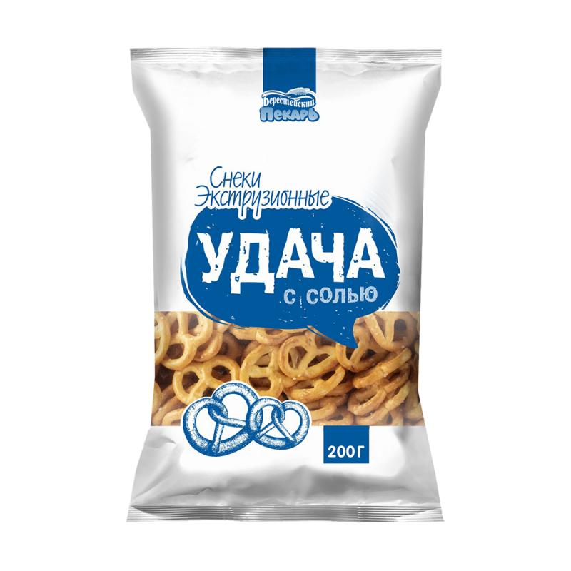 Снеки экструзионные "Удача", Берестейский пекарь, с солью, 200 г
