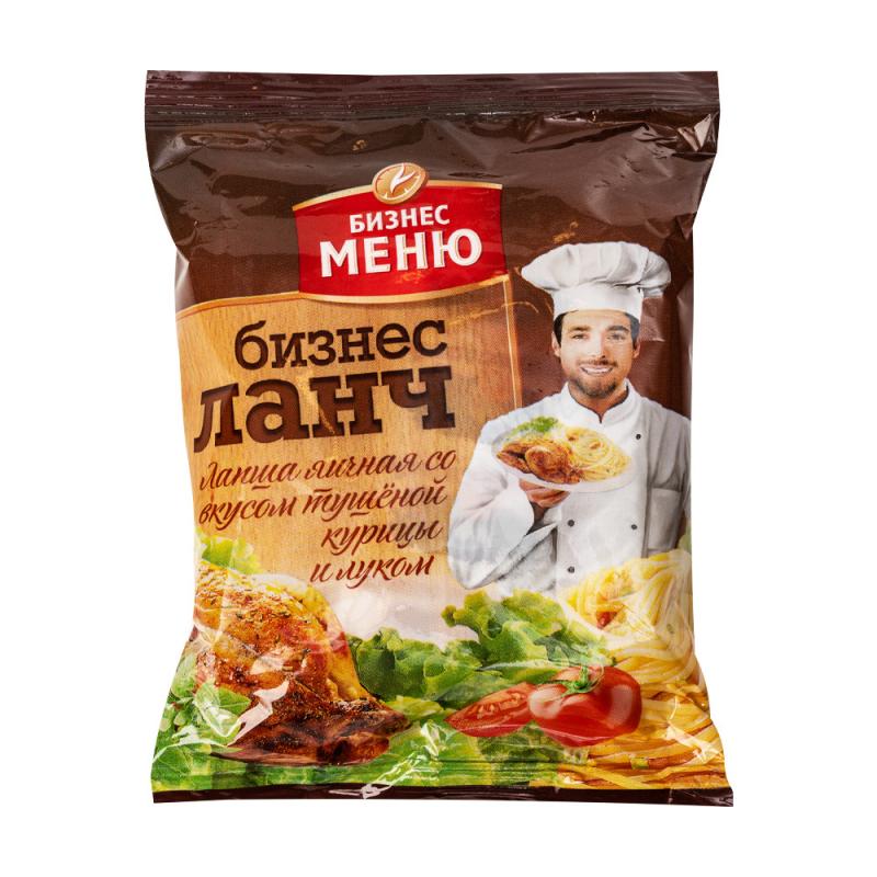 Лапша яичная, Бизнес Ланч, с курицей, 45 г
