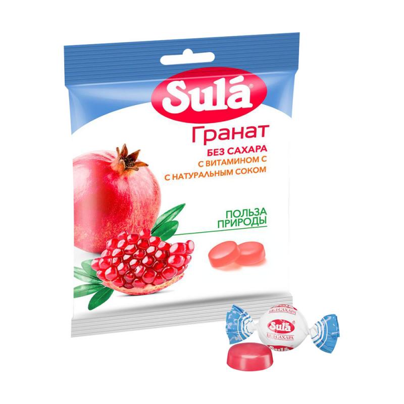 Карамель, Sula, без сахара, 60 г, в ассортименте
