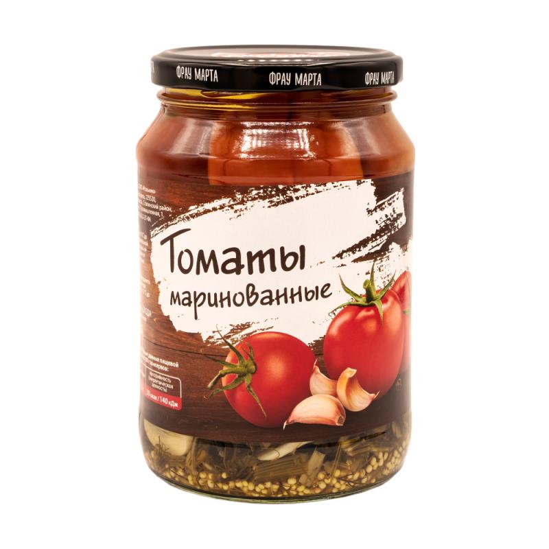 Томаты маринованные "Фрау Марта", с чесноком и специями, 680 г