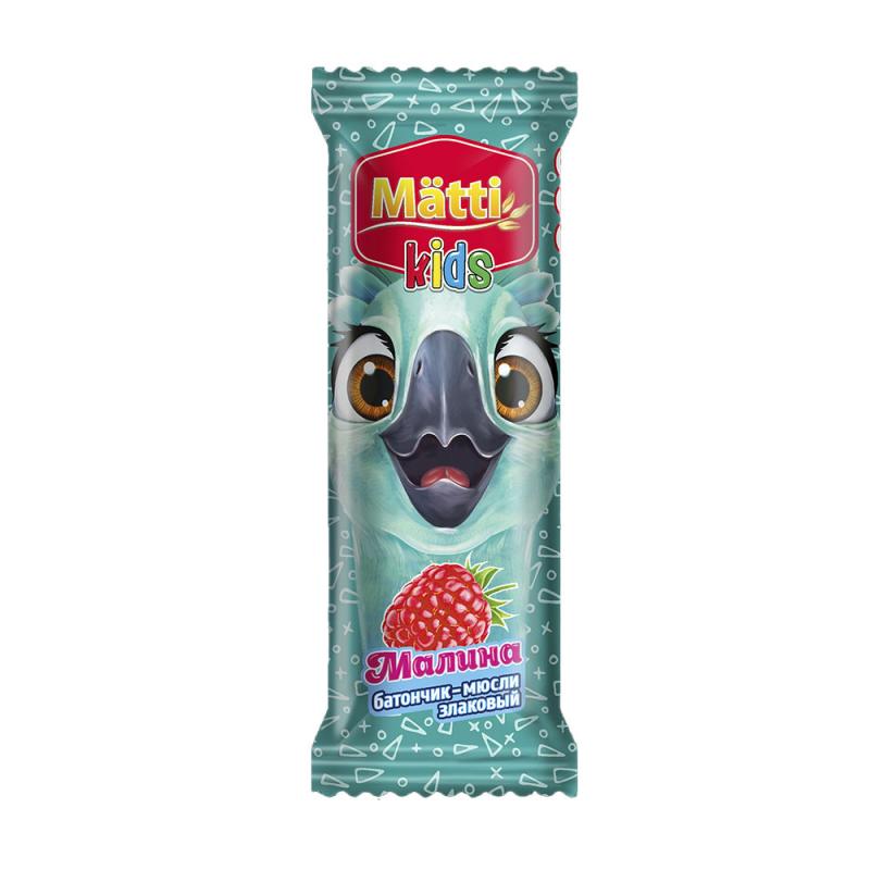 Батончик-мюсли злаковый "Малина", Mätti kids, 24 г