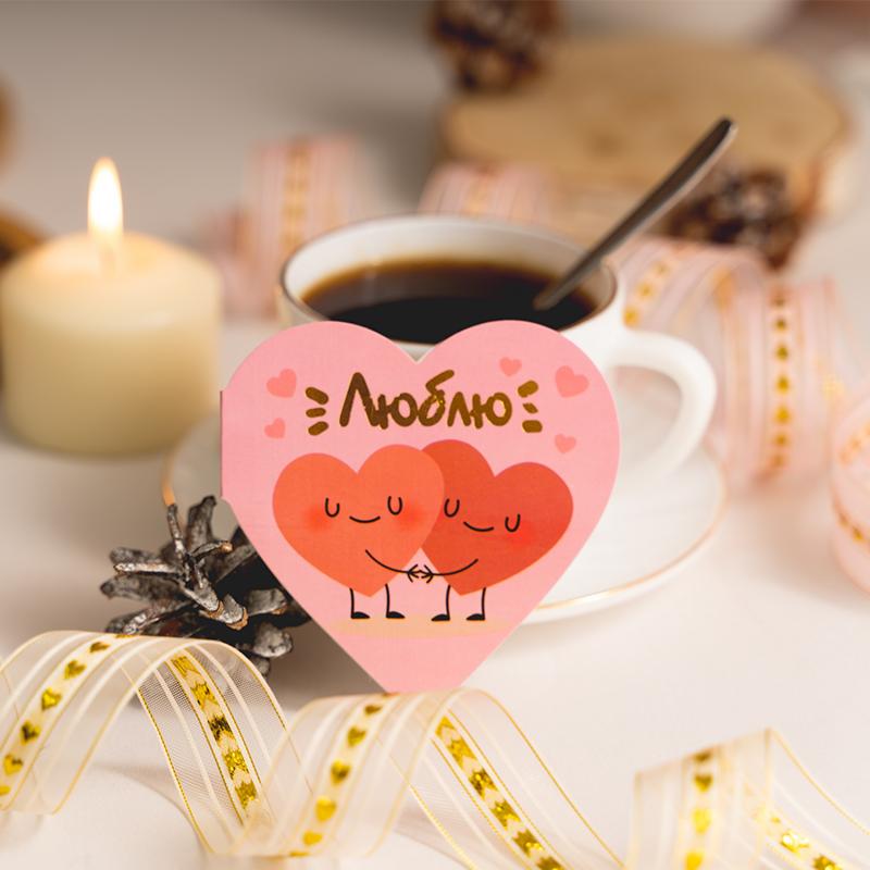 Открытка-валентинка, With Love, в ассортименте