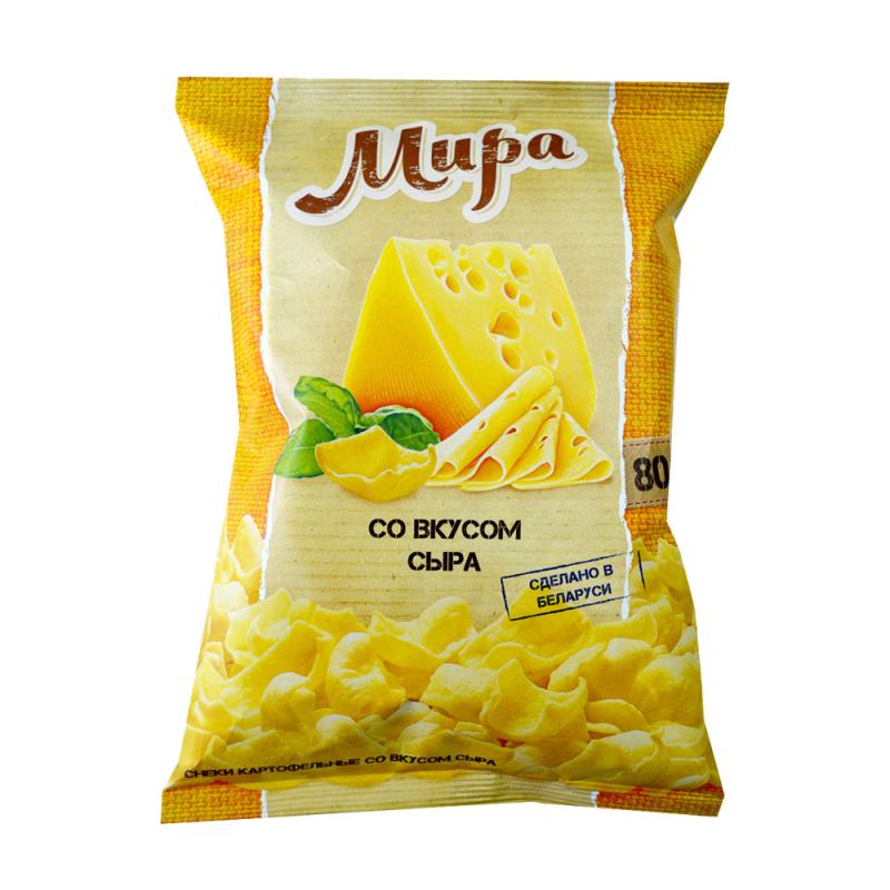 Снеки картофельные, МИРА, со вкусом сыра, 80 г