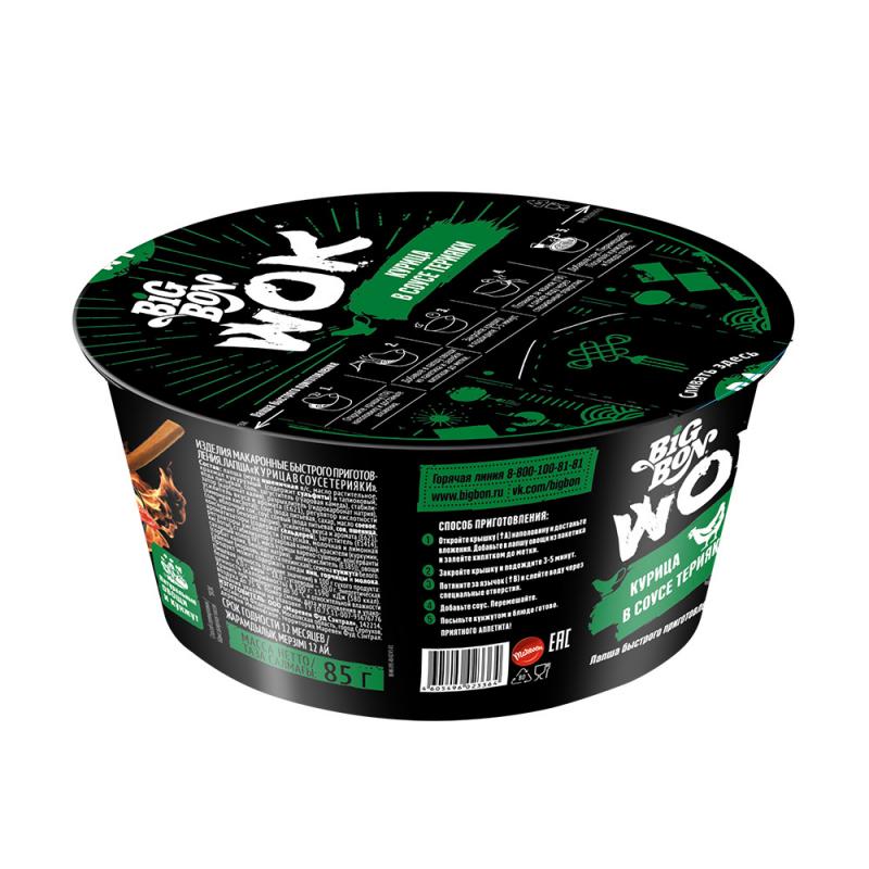 Лапша быстрого приготовления, Big Bon Wok, 85 г, с соусом, в ассортименте