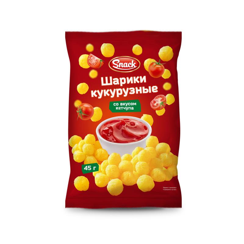 Кукурузные шарики, Snack, 45 г, в ассортименте