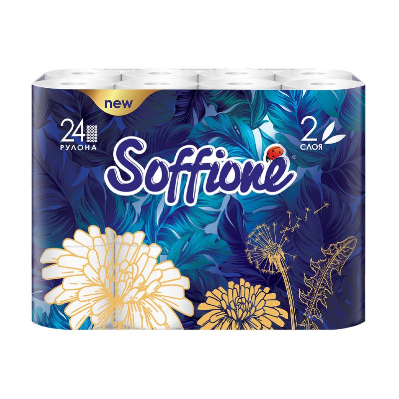 Туалетная бумага, Soffione, 2 слоя, 24 рулона