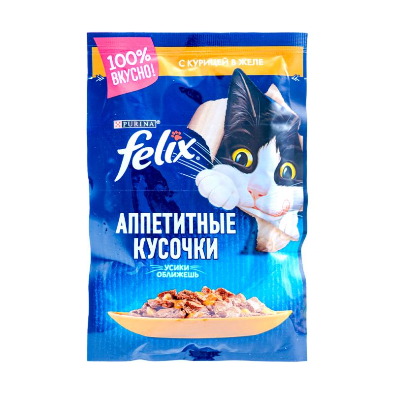 Влажный корм для кошек "Felix", Purina, курица, 85 г