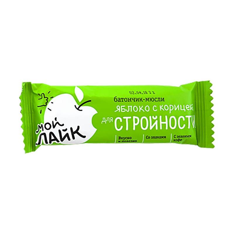Батончик-мюсли с яблоком и корицей, для стройности, 25 г