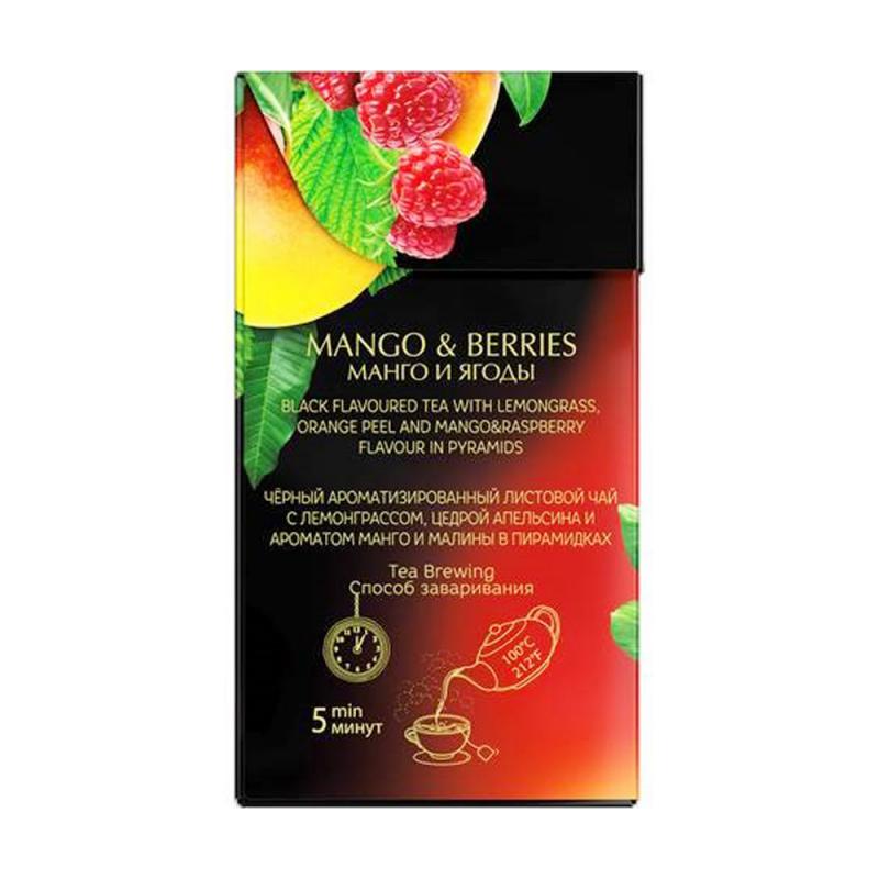 Чай чёрный "Mango and Berries", Curtis, 18 пирамидок