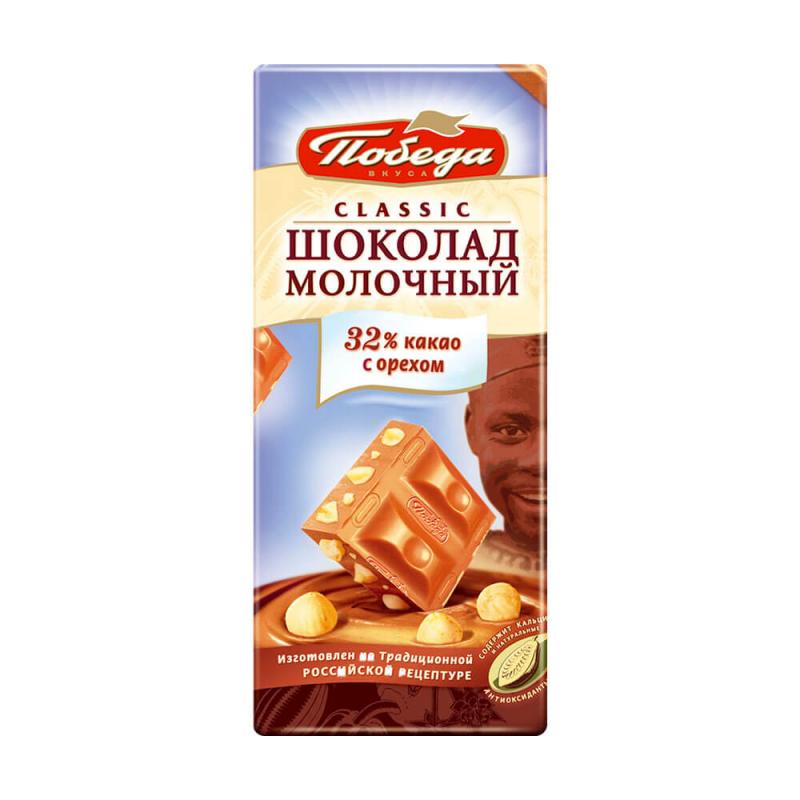 Шоколад молочный, Победа, 90 г, в ассортименте
