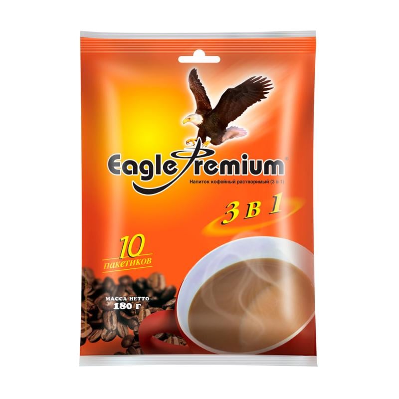 Напиток кофейный растворимый 3-в-1 "Eagle Premium", MacCoffee, 10 пакетиков, 180 г - купить в интернет-магазине Fix Price в г. Москва по цене 79 ₽