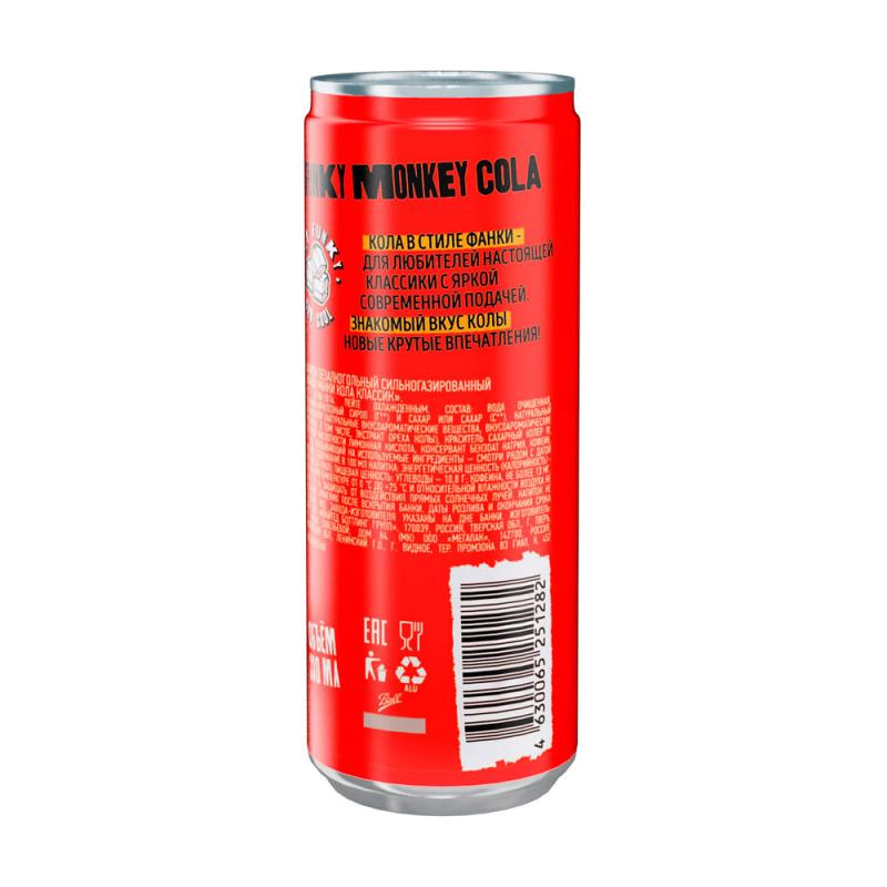Напиток сильногазированный, Funky Monkey, кола, 0,33 л