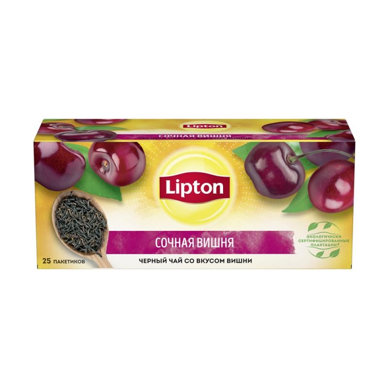 Чай чёрный, Lipton, со вкусом ягод, 25 пакетиков, в ассортименте