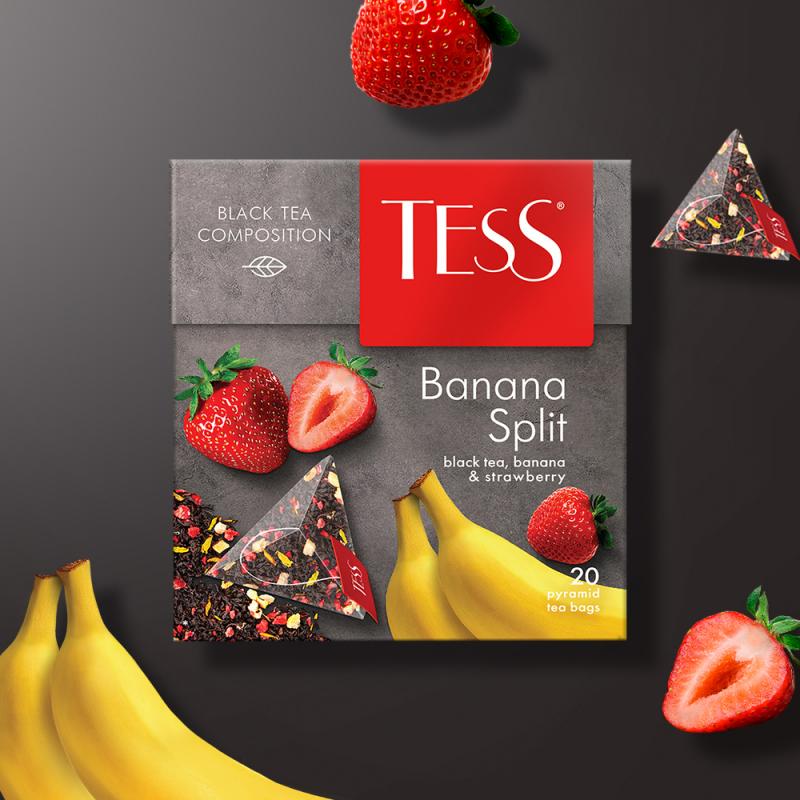 Чай чёрный "Banana Split", TESS, 20 пирамидок, 36 г